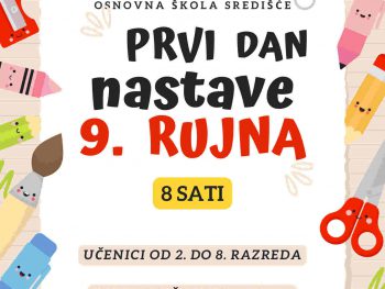 Obavijest učenicima od 2. do 8. razreda