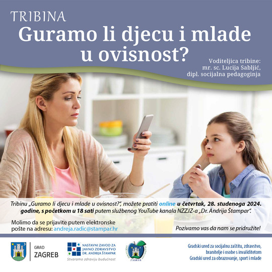 Tribina: “Guramo li djecu i mlade u ovisnost?” – Pridružite se online!