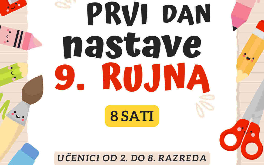 Obavijest učenicima od 2. do 8. razreda