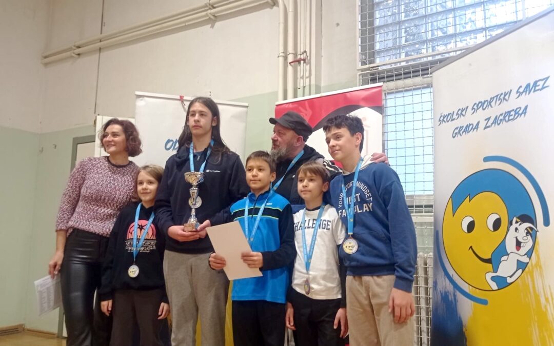 Treće mjesto šahovske ekipe OŠ Središće na prvenstvu Zagreba