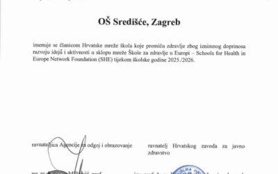 OŠ Središće uručeno imenovanje u mreži SHE škola
