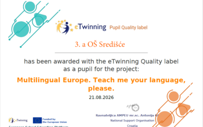 Oznake kvalitete za eTwinning projekt Multilingual Europe